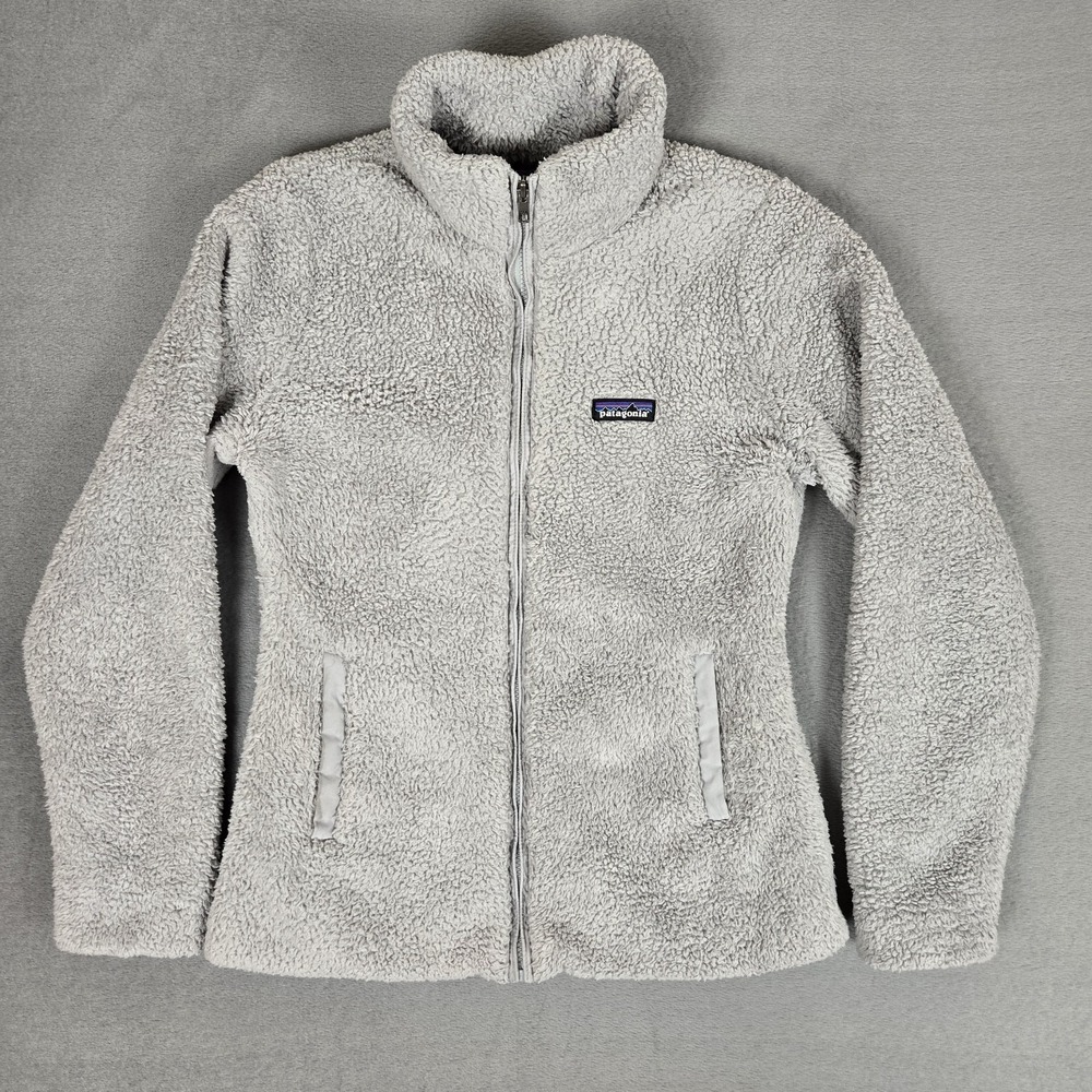Patagonia Los Gatos Sherpa Fleece Full Zip Jacket Womens Medium Gray 25211